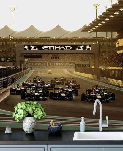 Fond d'écran du début du circuit de course F1