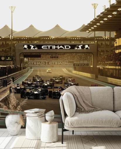 Fond d'écran du début du circuit de course F1