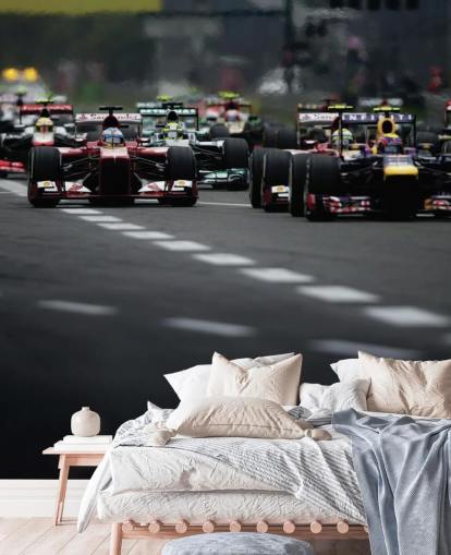 F1 Track Nærbillede af biler Baggrund