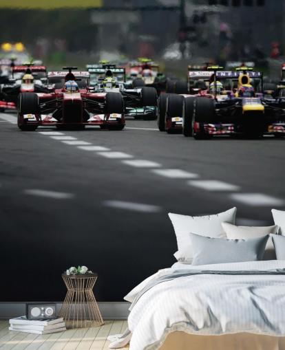 F1 Track close-up van auto's behang