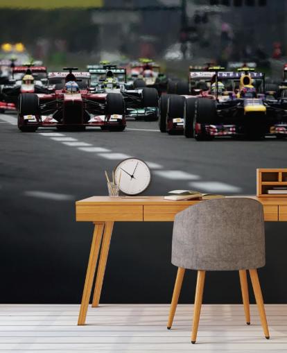 F1 Track Close Up of Cars Wallpaper