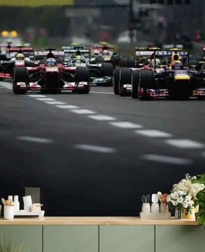 F1 Spåra närbild av bilar Bakgrund