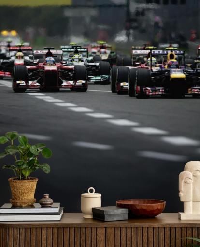 Fondo de pantalla de F1 pista de primer plano de coches