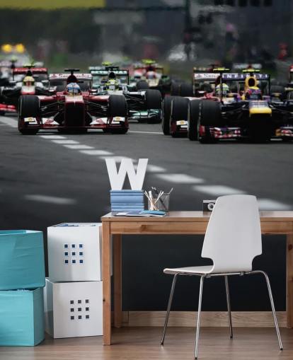 F1 Track close-up van auto's behang F1 Track close-up van auto's behang
