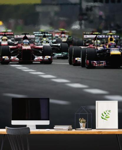 Fond d'écran F1 Piste de gros plan de voitures