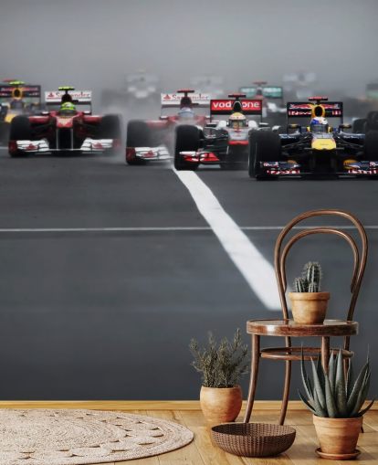 mural de papel pintado de fórmula uno llamado Gran Premio de Hungría 2011 de Darren Heath para dormitorios y oficinas en casa