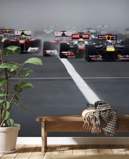 formel 1 tapetväggmålning kallad Hungarian Grand Prix 2011 av Darren Heath för sovrum och hemmakontor