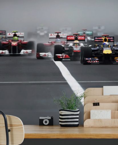 formule 1 behangmuurschildering genaamd Hungarian Grand Prix 2011 van Darren Heath voor slaapkamers en kantoren aan huis