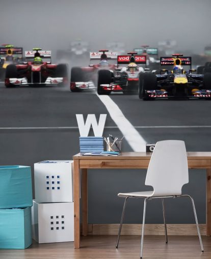 formule 1 behangmuurschildering genaamd Hungarian Grand Prix 2011 van Darren Heath voor slaapkamers en kantoren aan huis