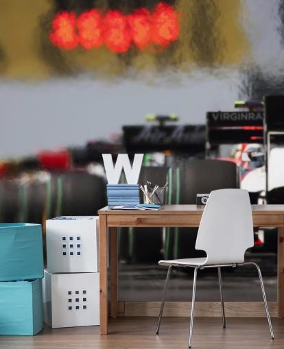F1 Cars opgesteld behang