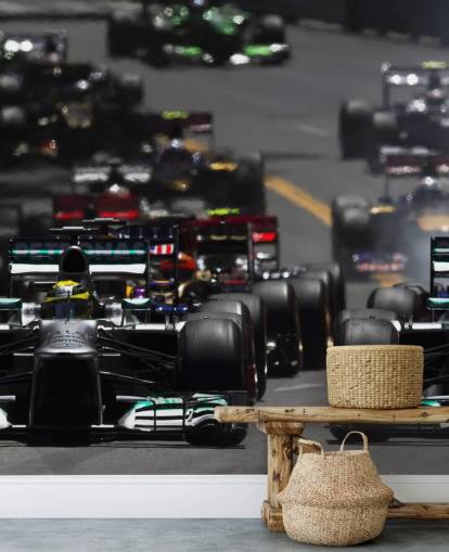 Papel de Parede de Carros F1 em Corrida Papel de Parede de Carros F1 em Corrida
