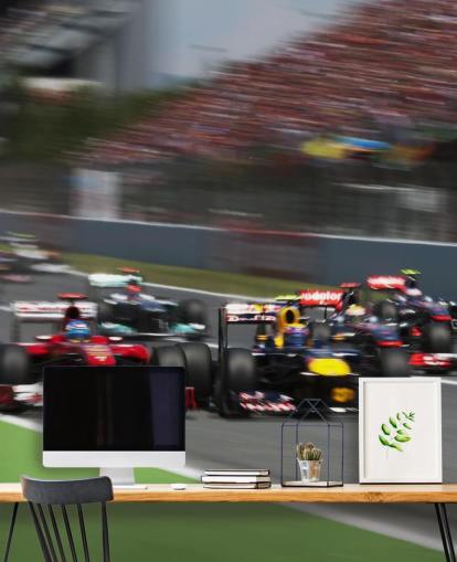 F1 Biler Racing på Track Baggrund F1 Biler Racing på Track Baggrund