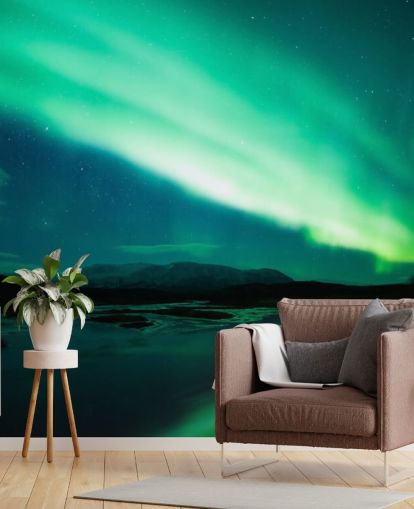 Papel de pared Cielo azul y verde