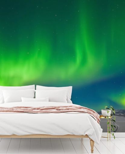 Blue and Green Northern Lights Wall Mural