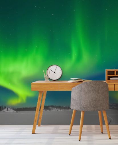 Blue and Green Northern Lights Wall Mural