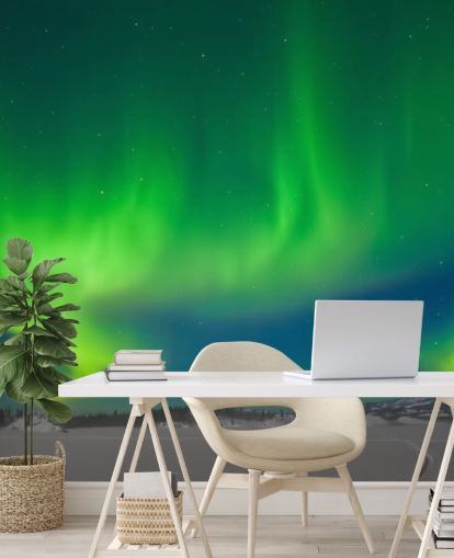 Blue and Green Northern Lights Wall Mural Blue and Green Northern Lights Wall Mural