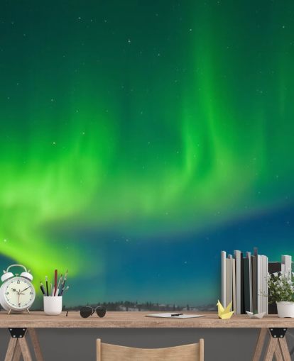 Blue and Green Northern Lights Wall Mural