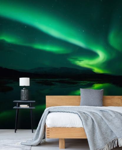 Blue and Green Wall Mural