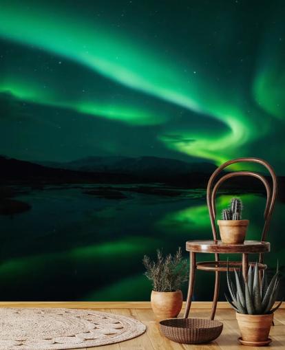 Blue and Green Wall Mural