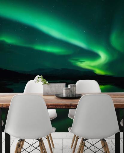 Decorazione murale blu e verde