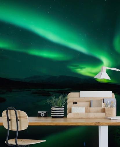 Blue and Green Wall Mural