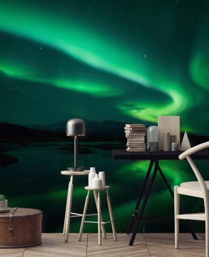 Blue and Green Wall Mural