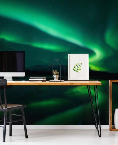 Blue and Green Wall Mural