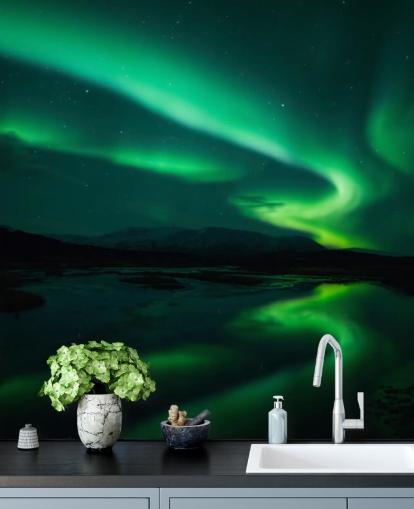 Blue and Green Wall Mural