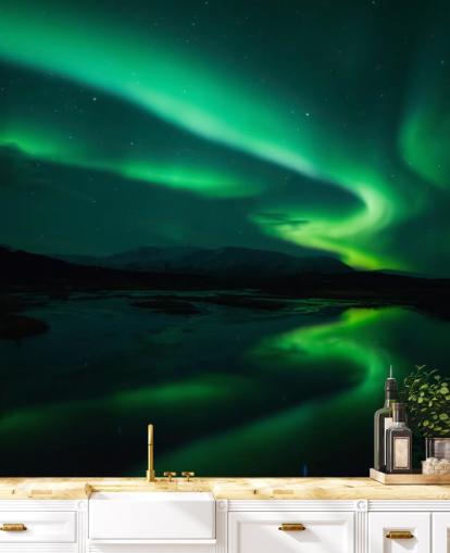 Mural de parede azul e verde