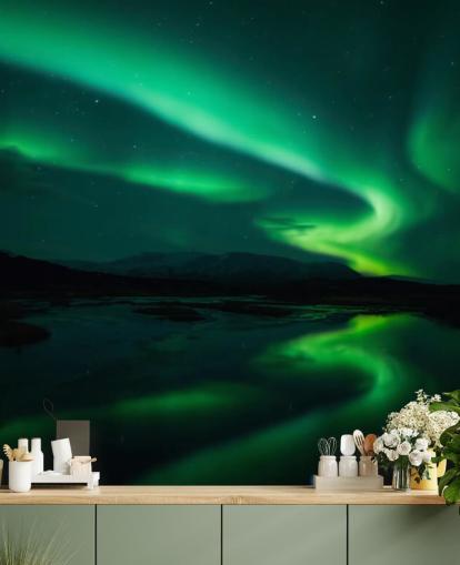 Blue and Green Wall Mural