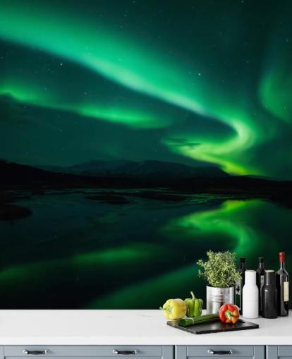 Blue and Green Wall Mural