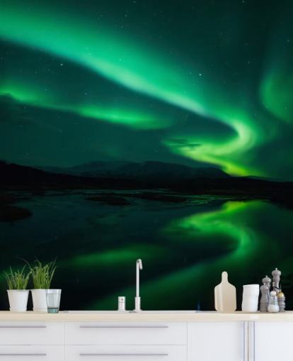 Blue and Green Wall Mural