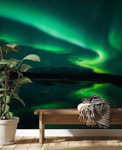 Blue and Green Wall Mural