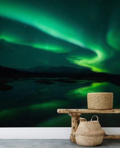 Blue and Green Wall Mural