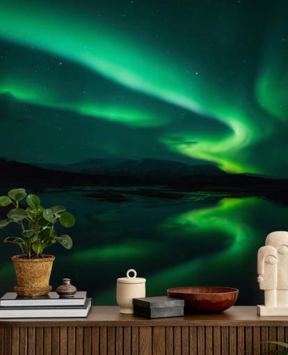 Blue and Green Wall Mural