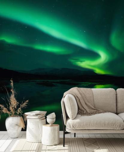 Blue and Green Wall Mural