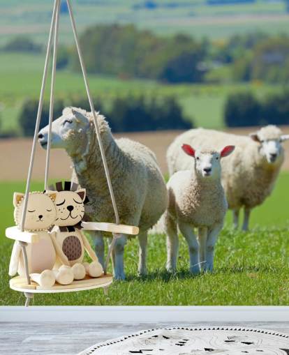 Sheep with Lamb Wallpaper Sheep with Lamb Wallpaper