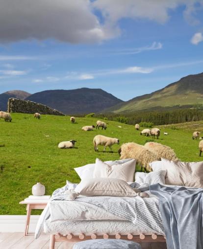 Sheep in Field Wallpaper