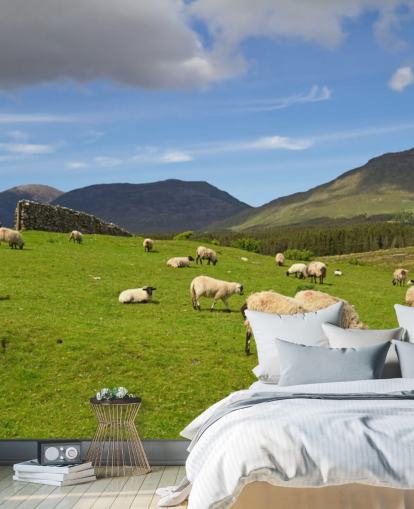 Fondo de pantalla de ovejas en campo