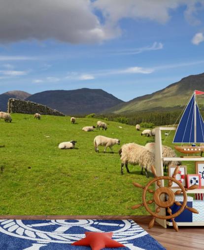 Sheep in Field Wallpaper