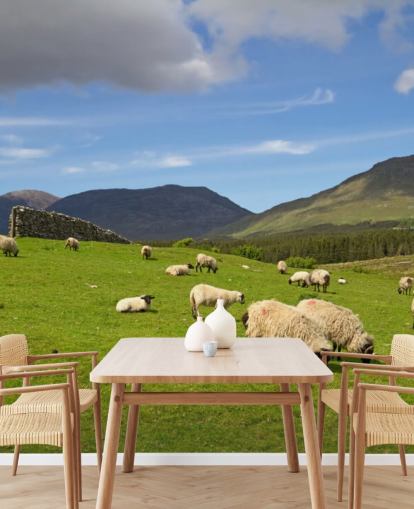 Sheep in Field Wallpaper