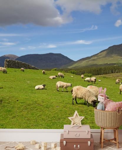 Sheep in Field Wallpaper