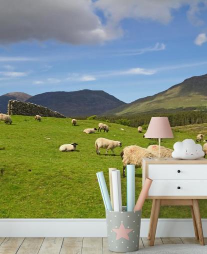 Sheep in Field Wallpaper