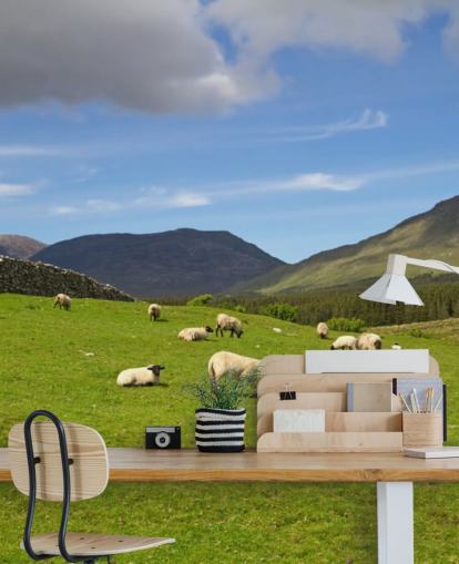 Sheep in Field Wallpaper