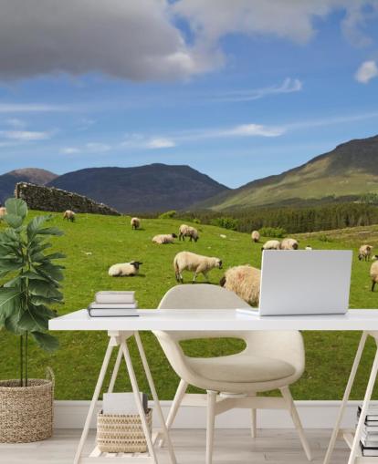 Sheep in Field Wallpaper