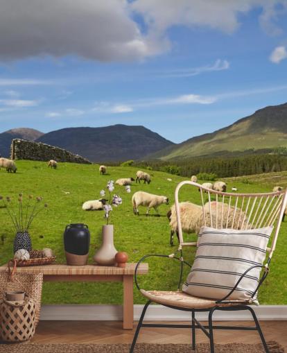 Sheep in Field Wallpaper