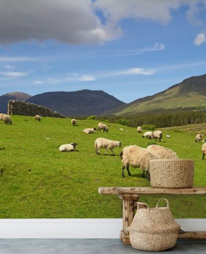 Sheep in Field Wallpaper