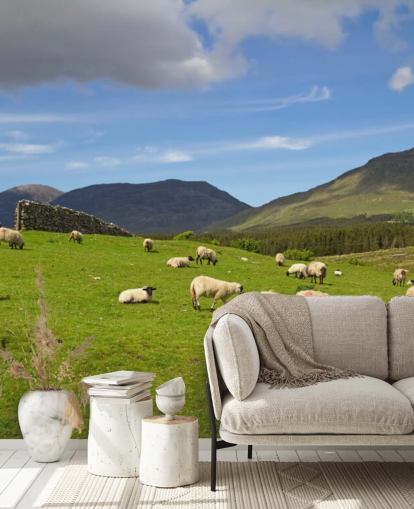 Sheep in Field Wallpaper