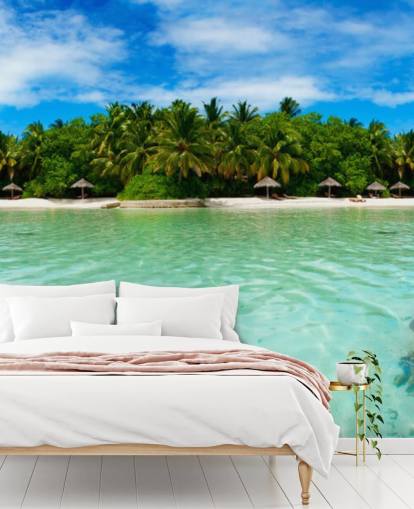 Decorazione murale con spiaggia tropicale