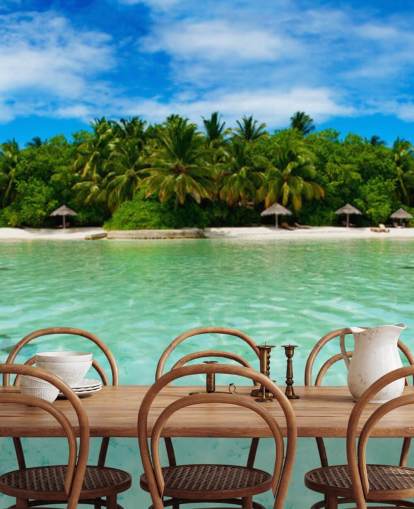 Tropical Island Beach -seinämaalaus